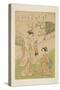 Unknown Play by Yoneyama Teiga (Colour Woodblock Print)-Suzuki Harunobu-Stretched Canvas