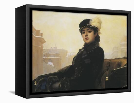 Unknown Russian Woman-Ivan Nikolaevich Kramskoi-Framed Stretched Canvas