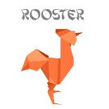 Illustration Of An Origami Rooster-unkreatives-Art Print