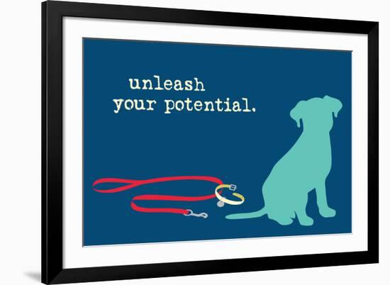 Unleash - Blue Version-Dog is Good-Framed Art Print