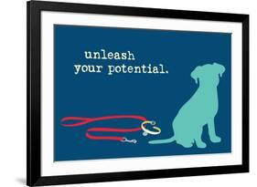 Unleash - Blue Version-Dog is Good-Framed Art Print