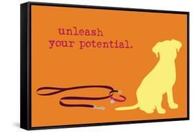 Unleash - Orange Version-Dog is Good-Framed Stretched Canvas