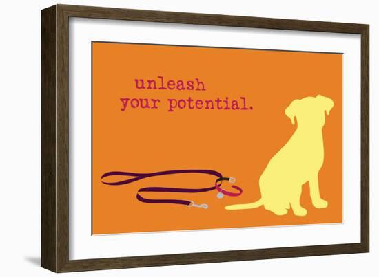 Unleash - Orange Version-Dog is Good-Framed Premium Giclee Print