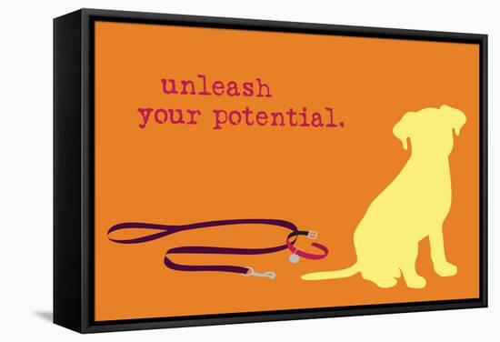 Unleash - Orange Version-Dog is Good-Framed Stretched Canvas