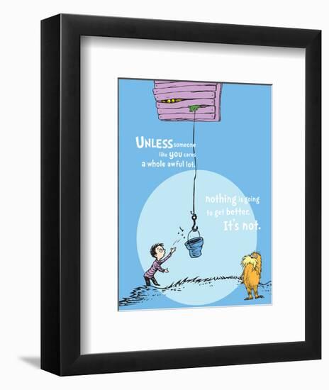 Unless Someone Cares (blue)-Theodor (Dr. Seuss) Geisel-Framed Art Print