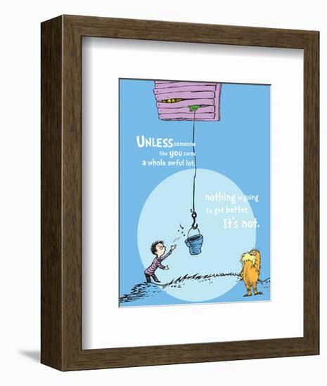 Unless Someone Cares (blue)-Theodor (Dr. Seuss) Geisel-Framed Art Print