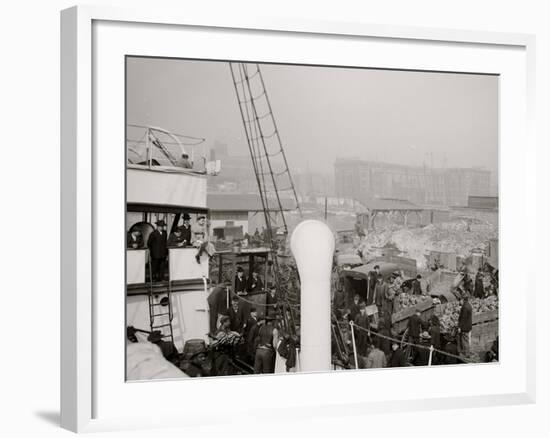 Unloading a Banana Steamer, Baltimore, Md.-null-Framed Photo