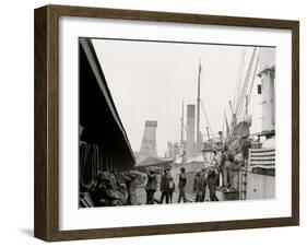 Unloading a Banana Steamer, Mobile, Ala.-null-Framed Photo