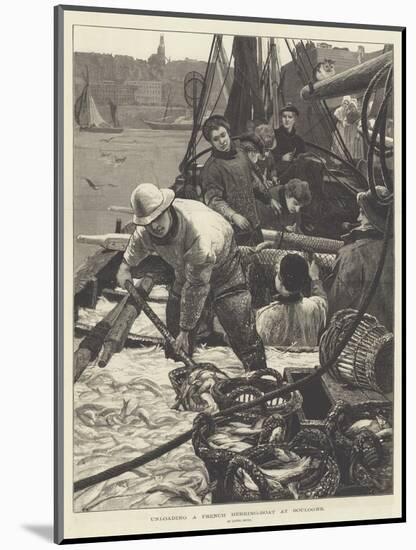 Unloading a French Herring-Boat at Boulogne-Lionel Percy Smythe-Mounted Giclee Print