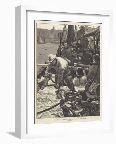 Unloading a French Herring-Boat at Boulogne-Lionel Percy Smythe-Framed Giclee Print
