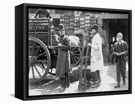 Unloading at Billingsgate Market, London, 1893-Paul Martin-Framed Stretched Canvas
