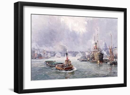 Unloading Cargo in London Bay-John Sutton-Framed Giclee Print