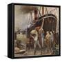 Unloading Cargo-null-Framed Stretched Canvas