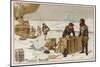 Unloading Cases of Suchard Chocolate from a Balloon in the Arctic-null-Mounted Giclee Print