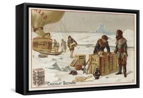 Unloading Cases of Suchard Chocolate from a Balloon in the Arctic-null-Framed Stretched Canvas