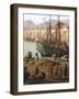 Unloading Goods from Galley, Detail from Port of Toulon, 1756-Claude Joseph Vernet-Framed Giclee Print