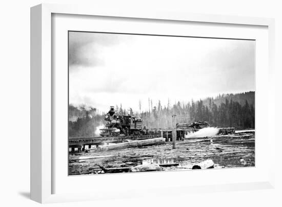 Unloading Logs-Clark Kinsey-Framed Art Print