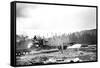 Unloading Logs-Clark Kinsey-Framed Stretched Canvas