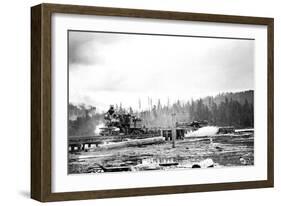 Unloading Logs-Clark Kinsey-Framed Art Print