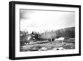 Unloading Logs-Clark Kinsey-Framed Art Print