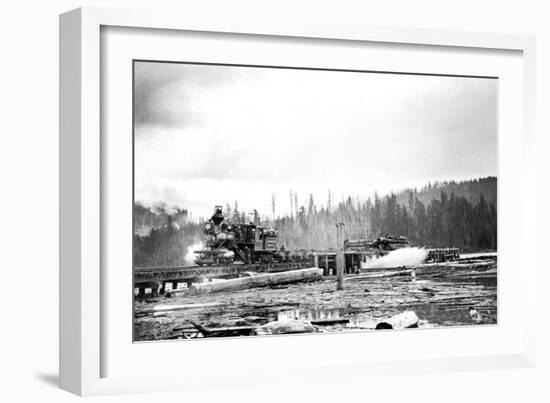 Unloading Logs-Clark Kinsey-Framed Art Print