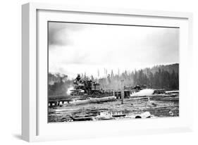 Unloading Logs-Clark Kinsey-Framed Art Print