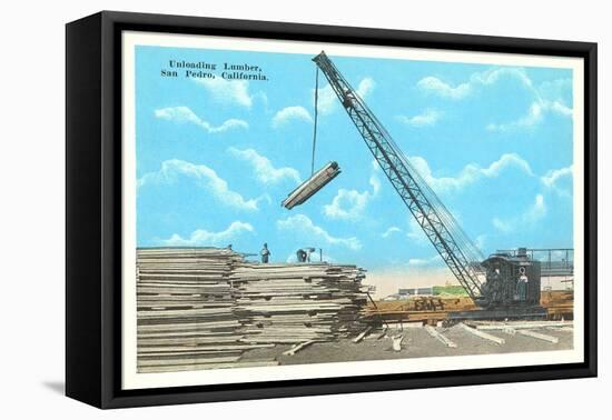 Unloading Lumber, San Pedro-null-Framed Stretched Canvas