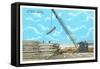 Unloading Lumber, San Pedro-null-Framed Stretched Canvas