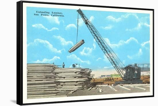 Unloading Lumber, San Pedro-null-Framed Stretched Canvas