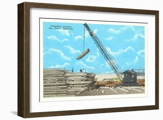 Unloading Lumber, San Pedro-null-Framed Art Print