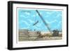 Unloading Lumber, San Pedro-null-Framed Art Print