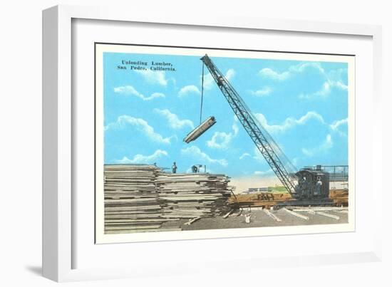 Unloading Lumber, San Pedro-null-Framed Art Print