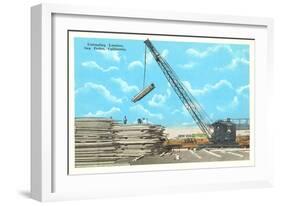 Unloading Lumber, San Pedro-null-Framed Art Print