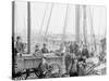 Unloading Oyster Luggers, Baltimore, Md.-null-Stretched Canvas