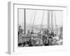 Unloading Oyster Luggers, Baltimore, Md.-null-Framed Photo