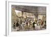 Unloading Tea-Ships in the British East India Company's Docks, London, c.1860-null-Framed Giclee Print