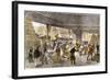Unloading Tea-Ships in the British East India Company's Docks, London, c.1860-null-Framed Giclee Print