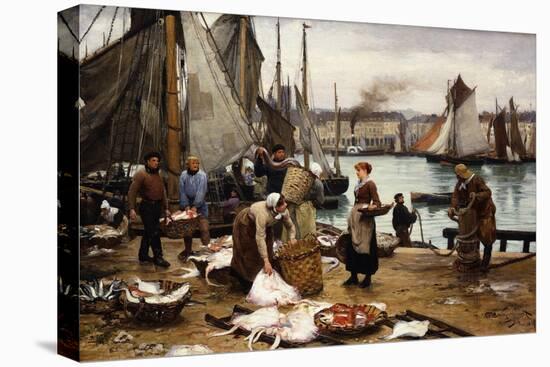Unloading the Catch, 1881-Victor Gabriel Gilbert-Stretched Canvas
