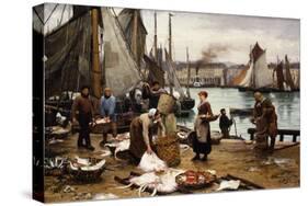 Unloading the Catch, 1881-Victor Gabriel Gilbert-Stretched Canvas