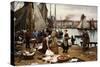 Unloading the Catch, 1881-Victor Marec-Stretched Canvas