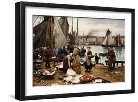 Unloading the Catch, 1881-Victor Marec-Framed Giclee Print