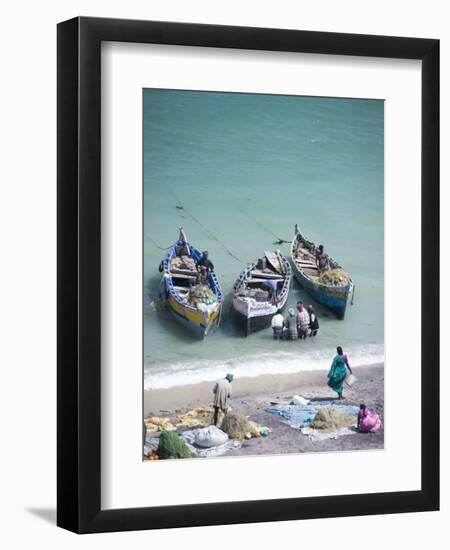 Unloading the Morning's Catch of Fish, Dhanushkodi, Tamil Nadu, India, Asia-Annie Owen-Framed Photographic Print