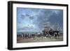 Unloading the Newfoundland Fishing Boat, 1873-Eugène Boudin-Framed Giclee Print