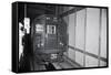 Unmanned Subway Train in Tunnel-null-Framed Stretched Canvas