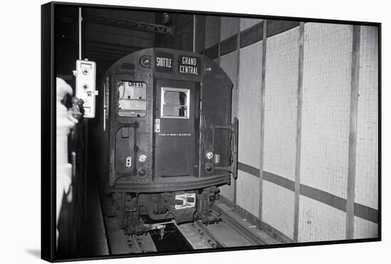 Unmanned Subway Train in Tunnel-null-Framed Stretched Canvas