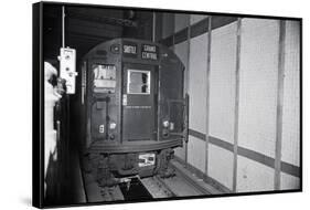 Unmanned Subway Train in Tunnel-null-Framed Stretched Canvas