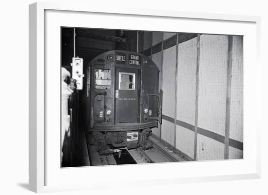 Unmanned Subway Train in Tunnel-null-Framed Photographic Print