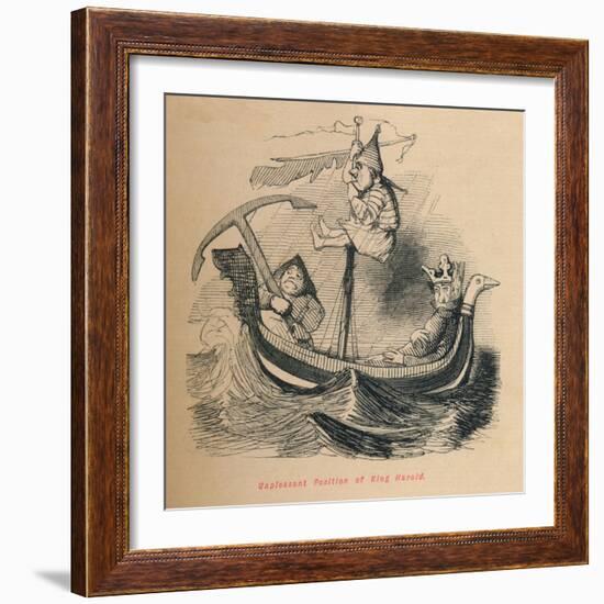 'Unpleasant Position of King Harold', c1860, (c1860)-John Leech-Framed Giclee Print