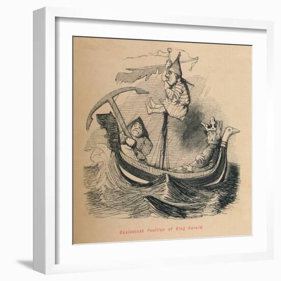 'Unpleasant Position of King Harold', c1860, (c1860)-John Leech-Framed Giclee Print