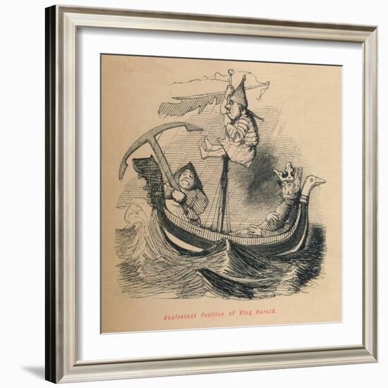 'Unpleasant Position of King Harold', c1860, (c1860)-John Leech-Framed Giclee Print